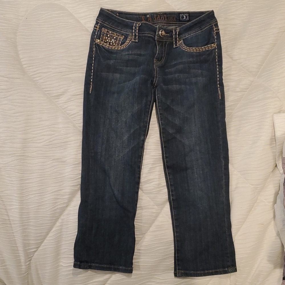 Bling & studded capri jeans womens size 3
